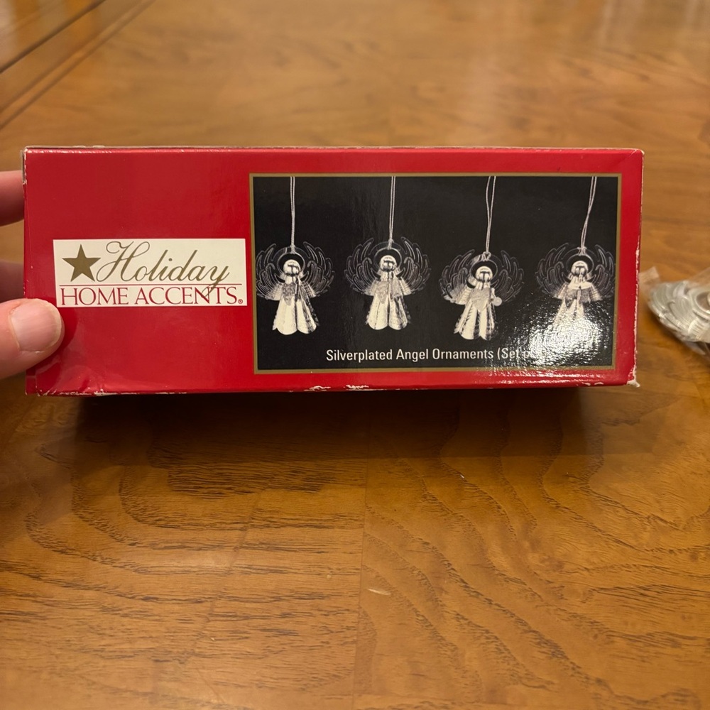 Silver‎ plated  Angel Ornaments set of 3 holiday home accents
